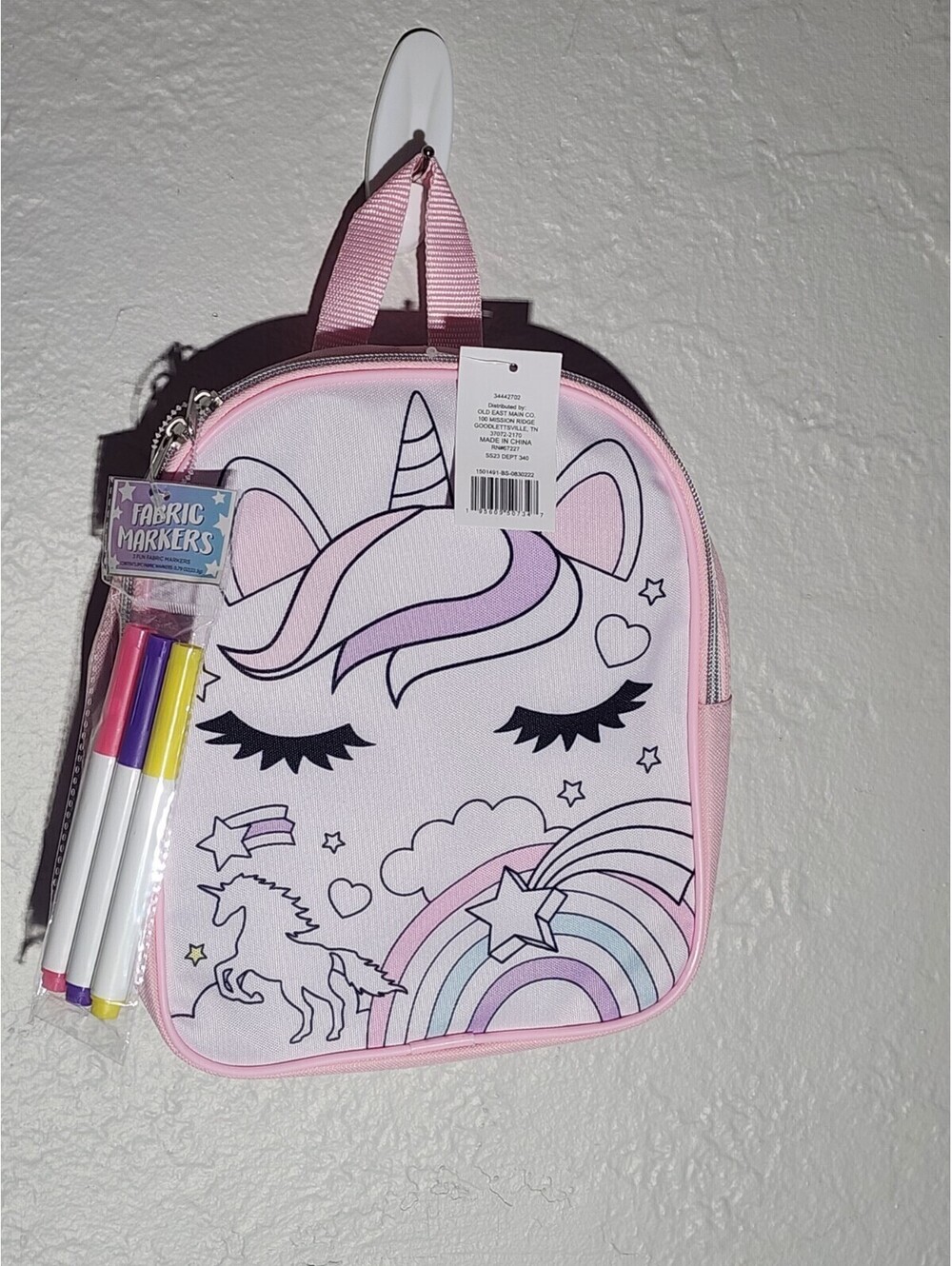 DIY Color Mini Backpack - Unicorn & 3-pack Of Fabric Markers